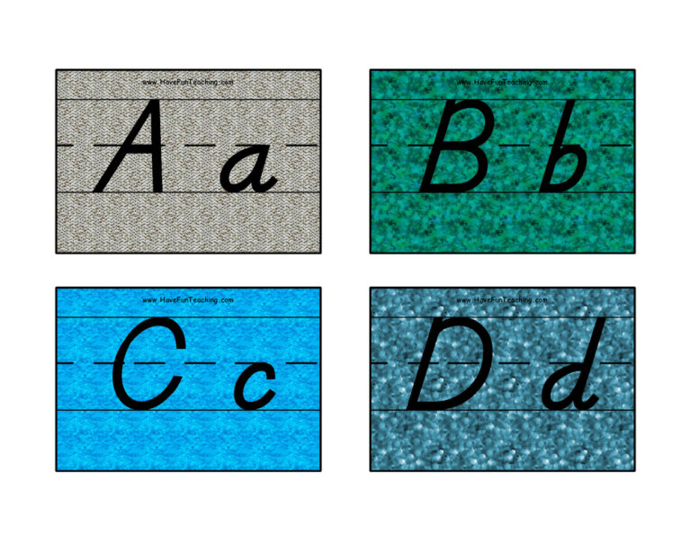 D'Nealian in Color Alphabet Flash Cards