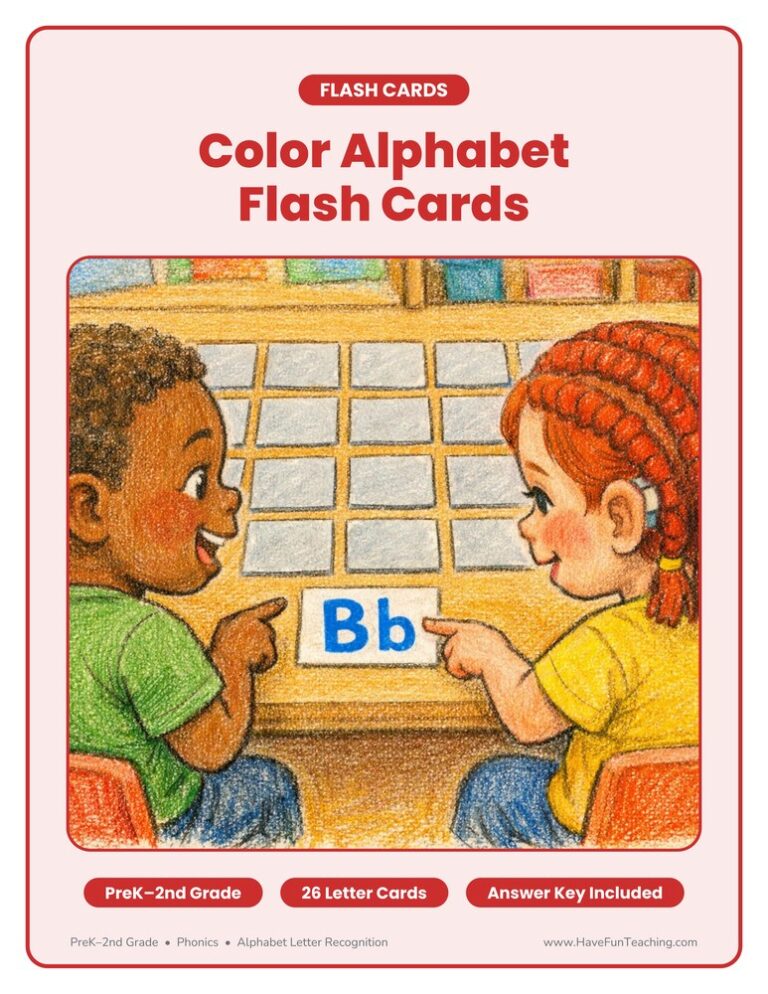 Color Alphabet Flash Cards