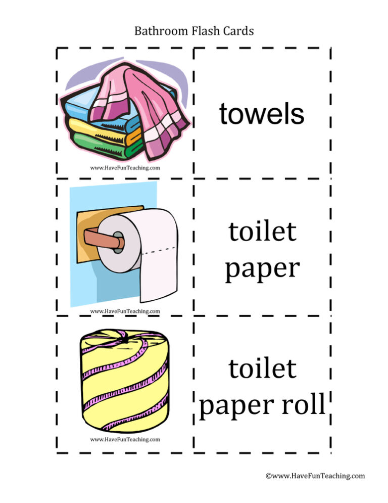 Bathroom Flash Cards - Have Fun Teaching
