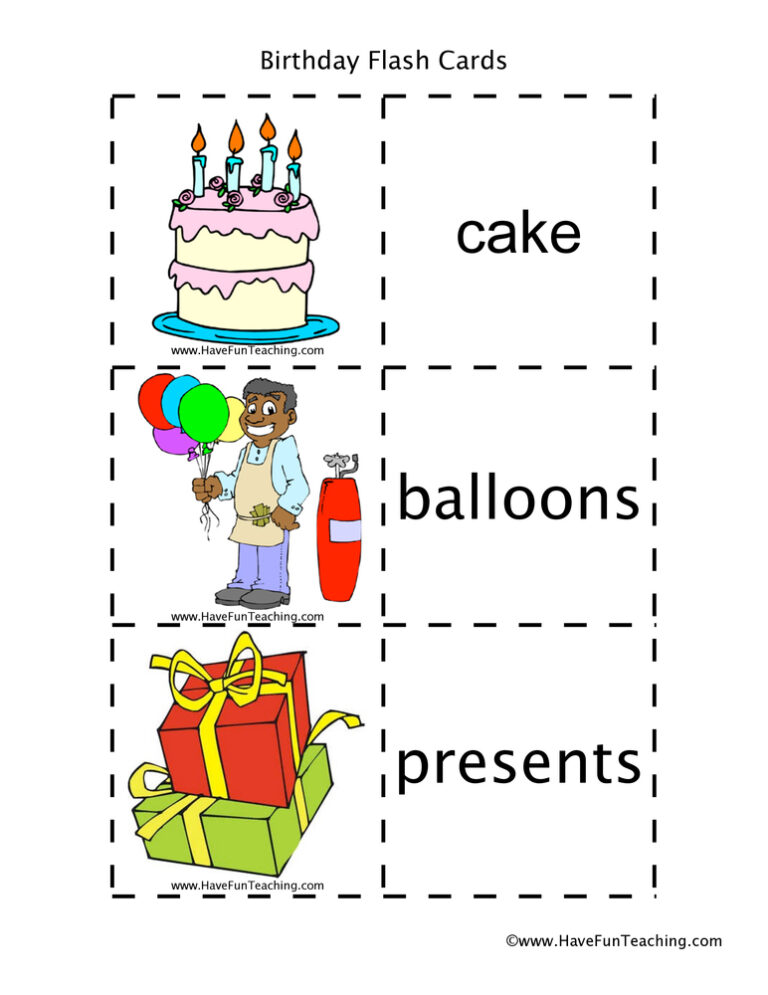 Birthday Flash Cards