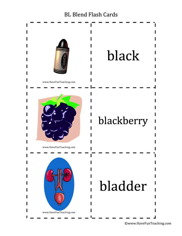 BL Blends Flash Cards