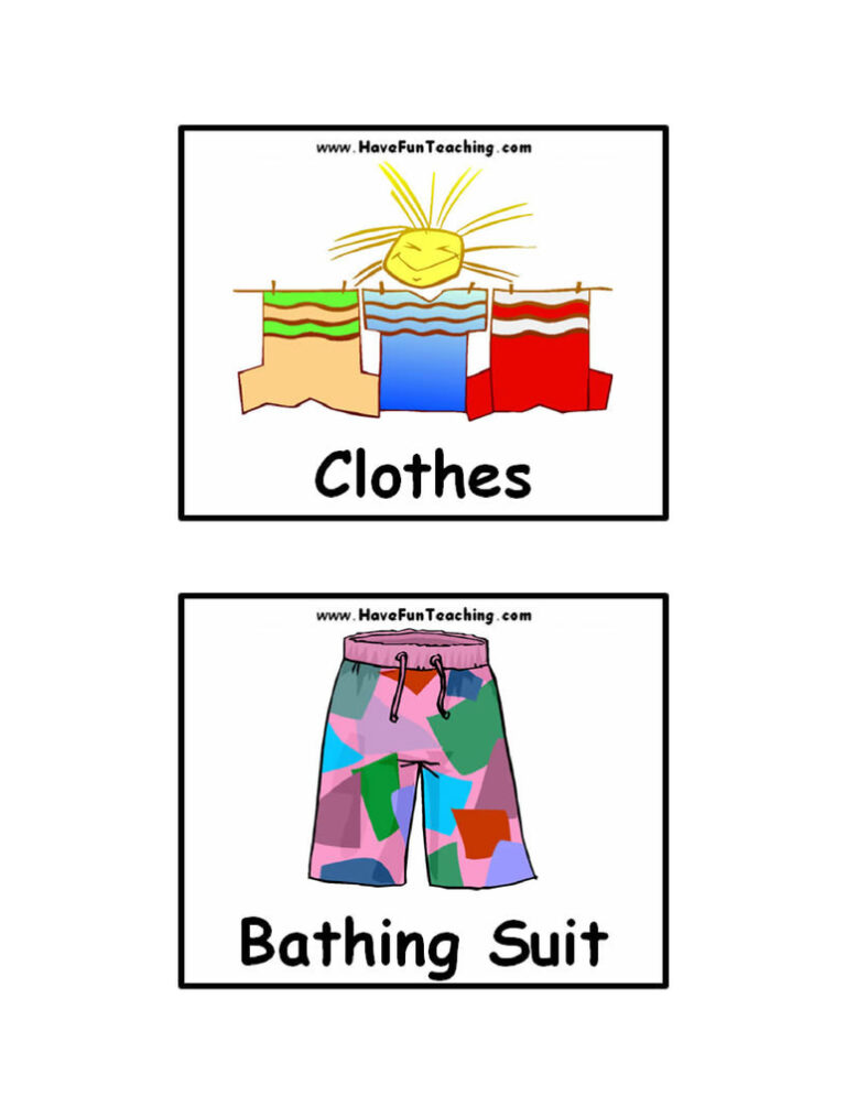 Clothing Flash Cards