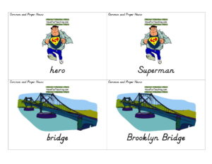 Common and Proper Nouns Flash Cards
