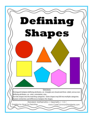 1.G.1 Common Core Activity