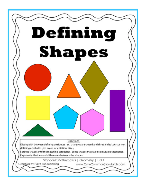 1.G.1 Common Core Activity - Have Fun Teaching