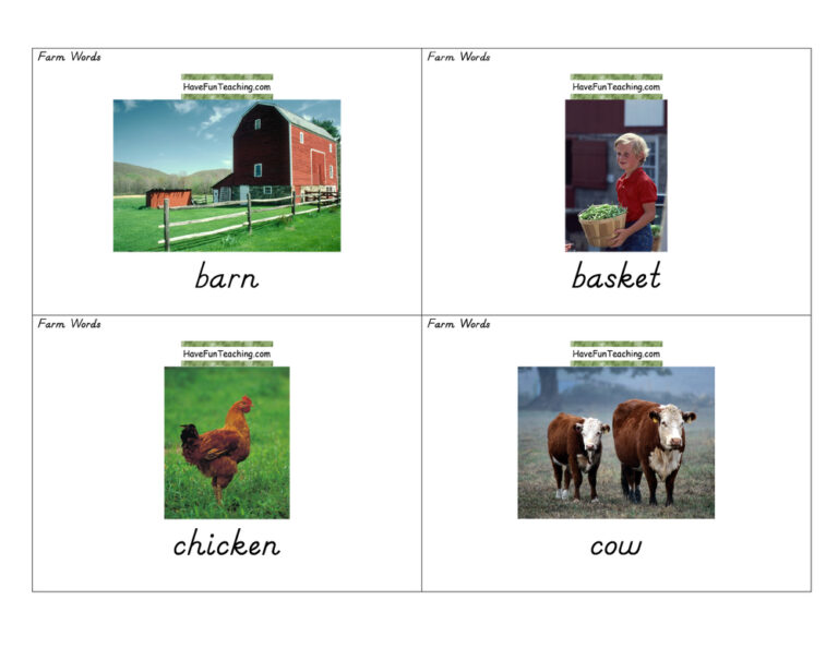 Farm Flash Cards