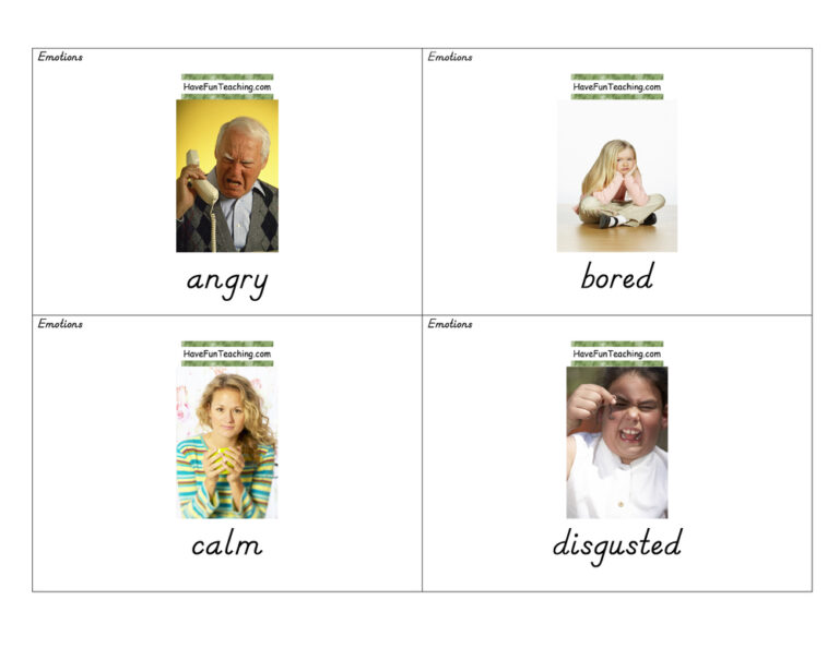 Emotions Flash Cards