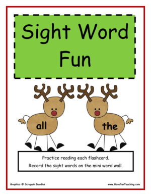 Kindergarten Sight Word Flash Cards