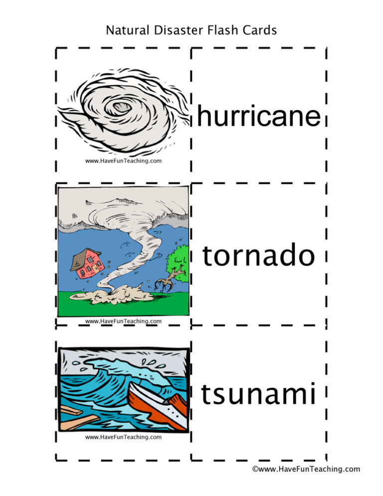 Natural Disasters Flash Cards