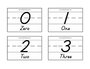 Numbers 0 to 50 with Words Flash Cards