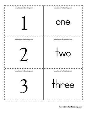 Numbers Word 0 to 100 Flash Cards