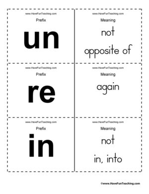 Prefix Flash Cards