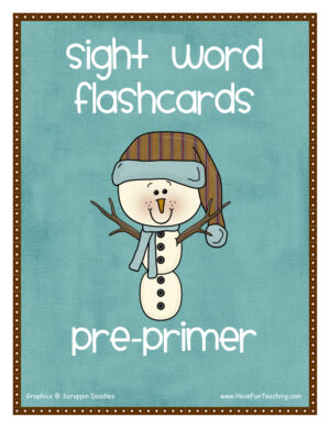 Pre-Primer Snowman Theme Sight Words Flash Cards