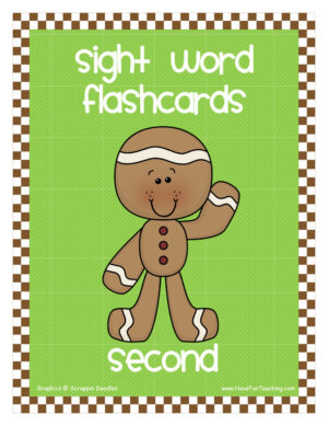Second Grade Gingerbread Sight Words Flash Cards