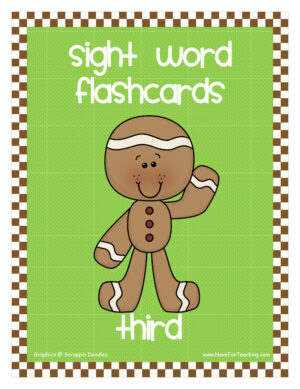 Third Grade Gingerbread Theme Sight Words Flash Cards