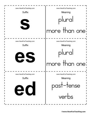 Suffix Flash Cards