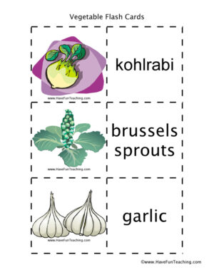 Vegetables Flash Cards