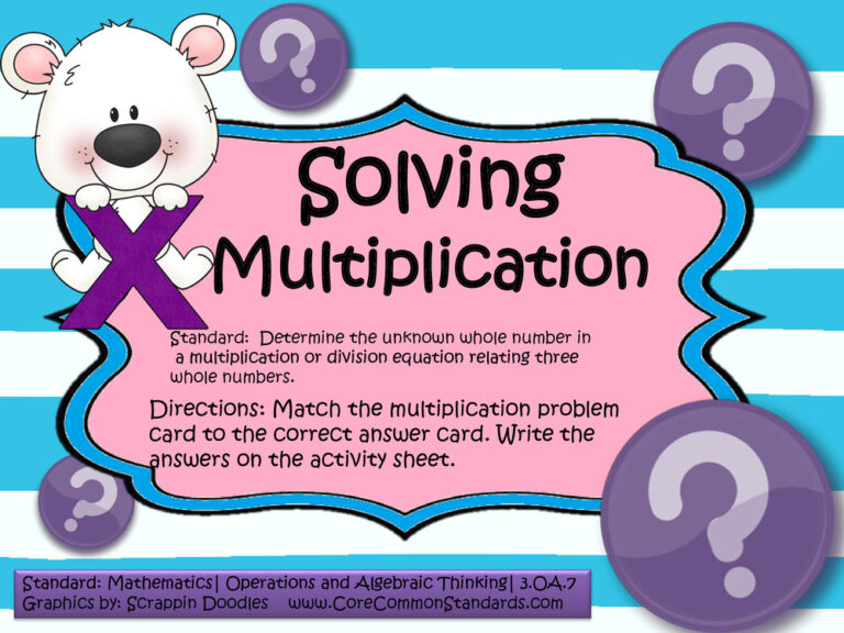 3.OA.7 Common Core Activity
