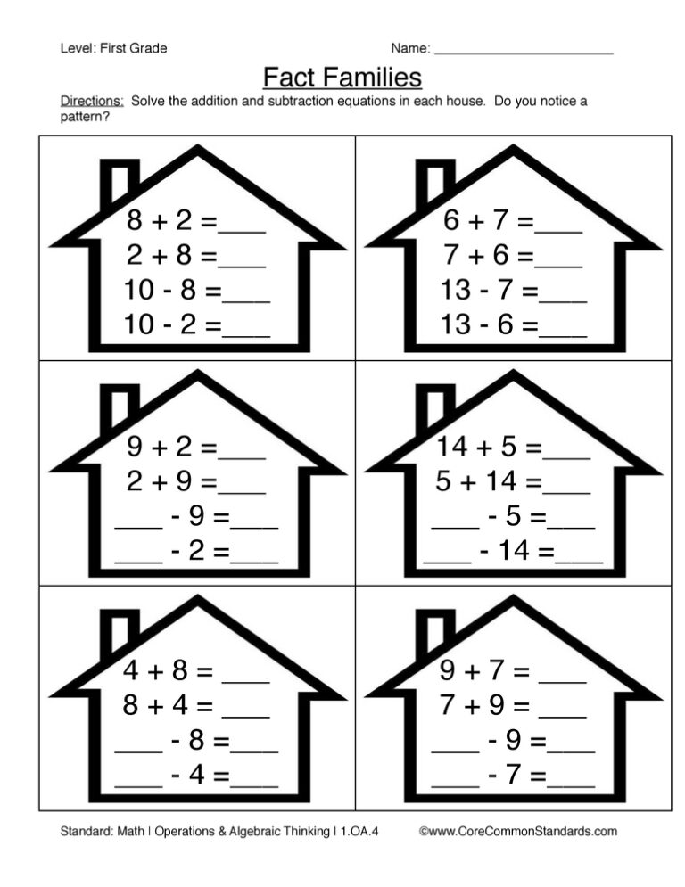 1.OA.4 Common Core Worksheet