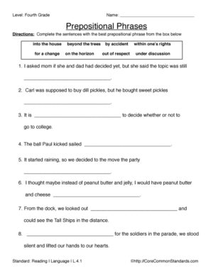 L.4.1 Common Core Worksheet