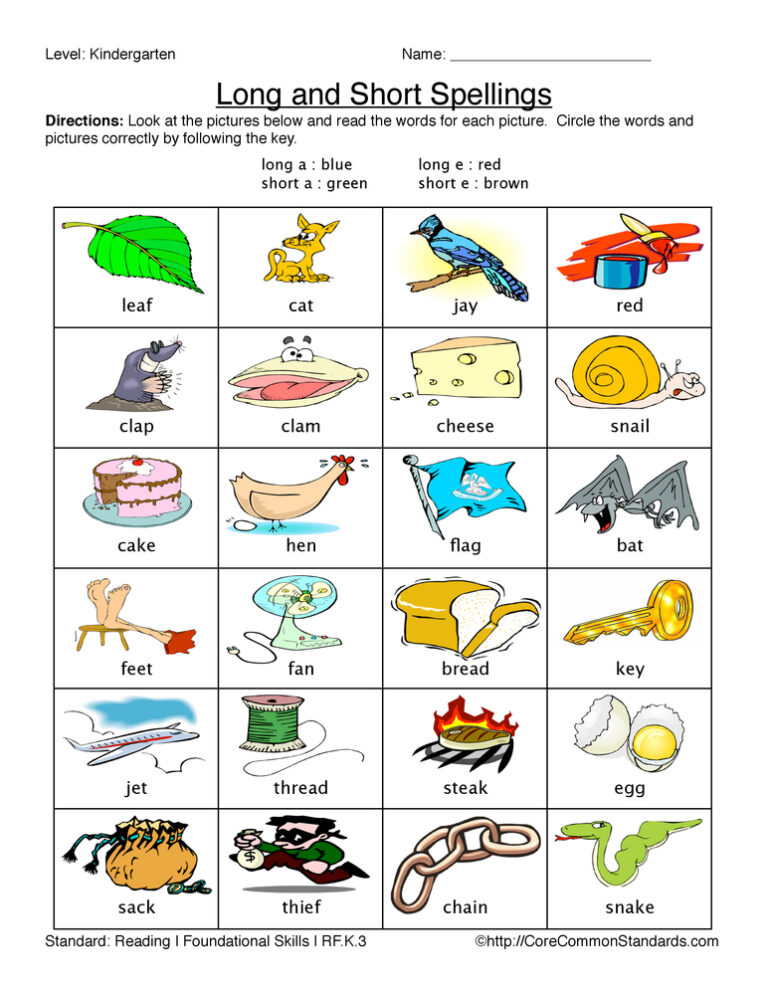 RF.K.3 Common Core Worksheet