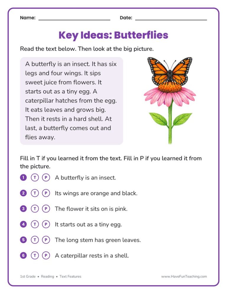 RI.1.7 Common Core Worksheet