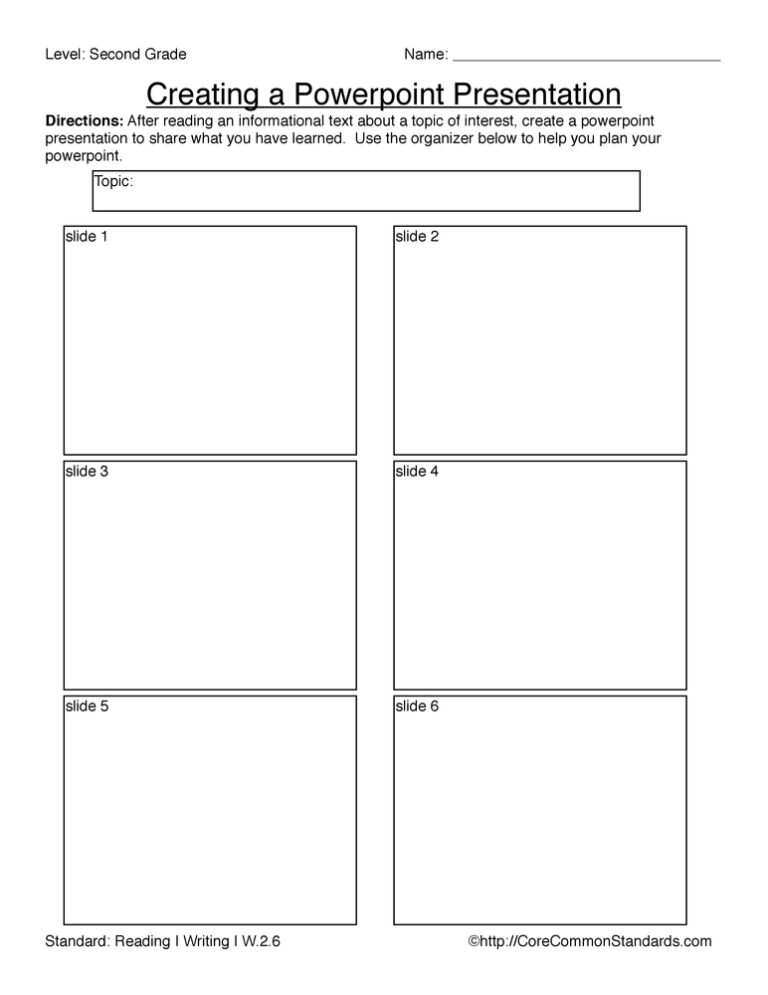 W.2.6 Common Core Worksheet