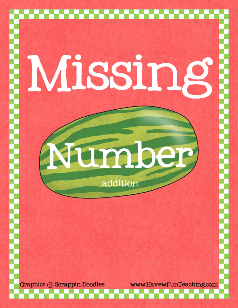 Missing Number Addition Activity