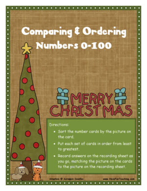 Ordering Numbers 0-100 Christmas Activity