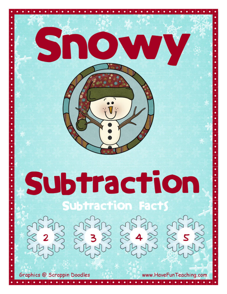 Subtraction With 2-3-4-5 Differences Activity