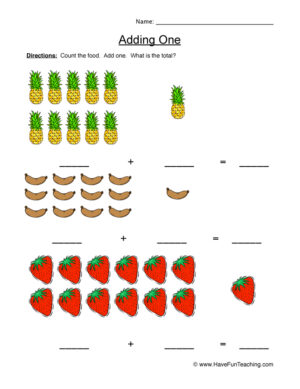 Adding One Equations Worksheet