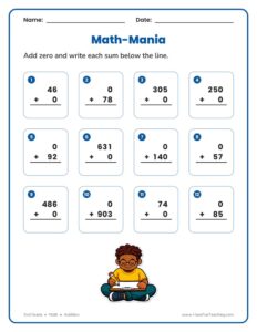 Math Mania Addition Daily Test Practice - Have Fun Teaching