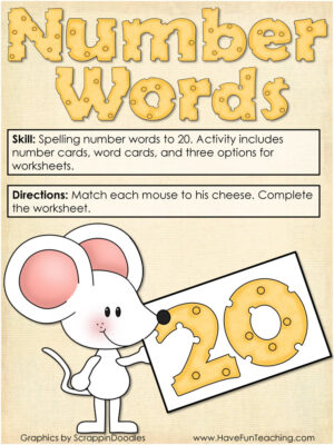 Number Words to 20 Activity