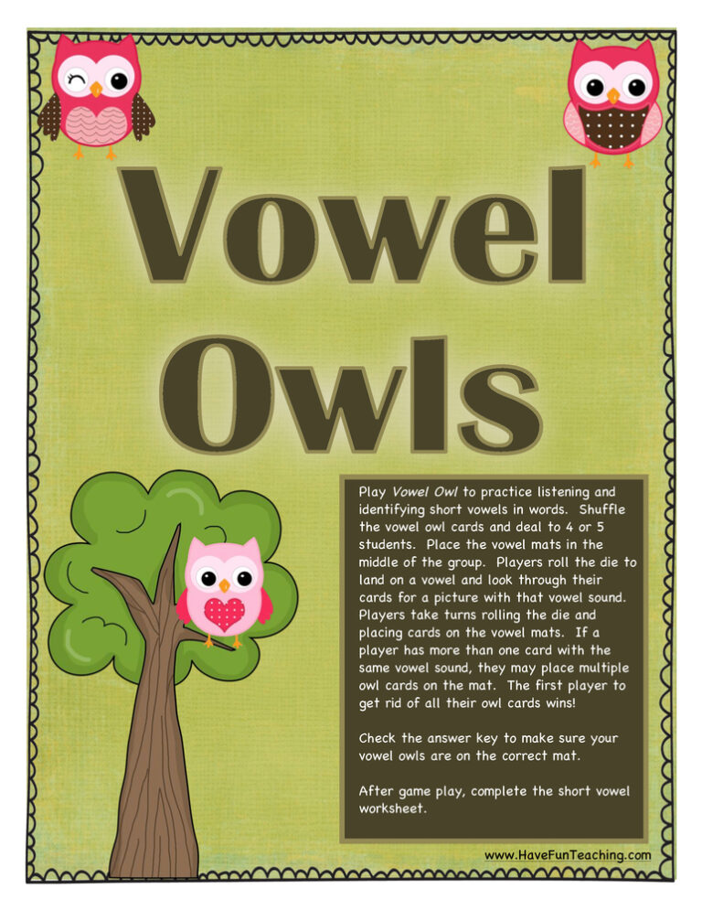 Short Vowel Activity