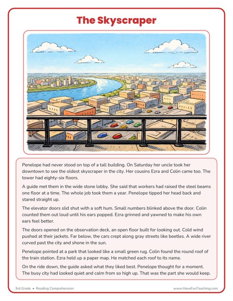 Skyscraper Reading Comprehension Worksheet
