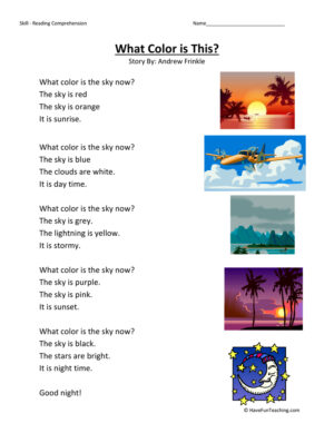 What Color is This - Reading Comprehension Worksheet