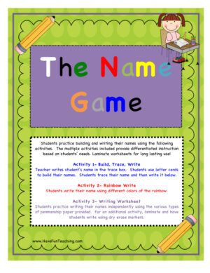 Writing Your Name Activity