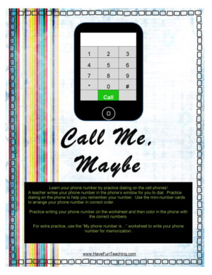 Writing Phone Number Activity