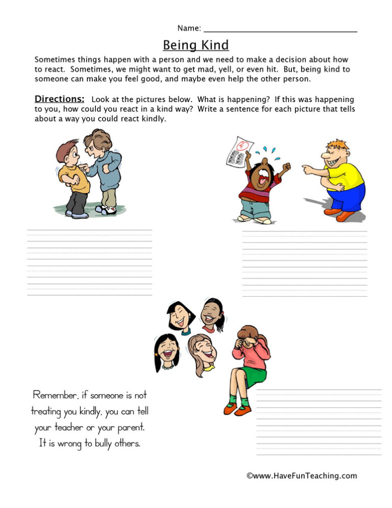 Bullying Worksheet