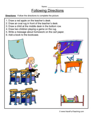 Follow Directions Worksheet