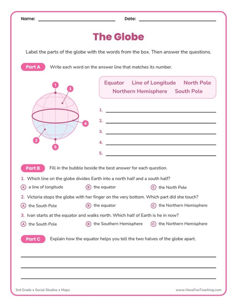 Globes Worksheet