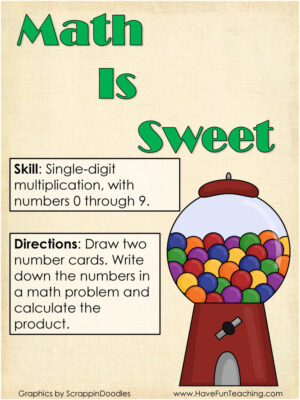 Single Digit Multiplication Activity
