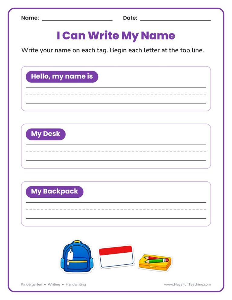 Write Your Name Worksheet