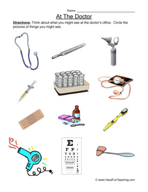 Doctor's Office Examples Worksheet