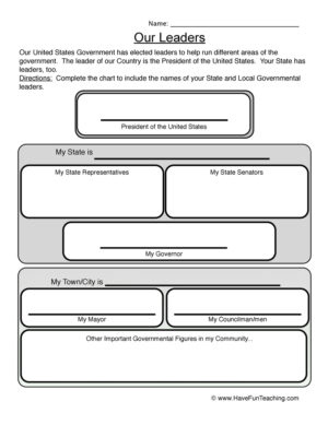 Our Leaders Worksheet