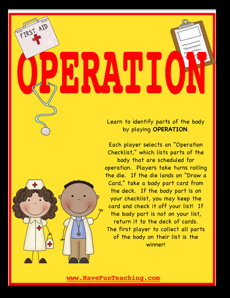 Body Parts Operation Activity