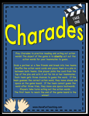 Charades Verb Activity