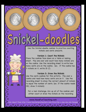 Snickel-Doodles Counting Nickels Activity
