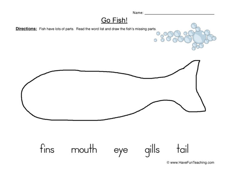 Basic Fish Parts Worksheet