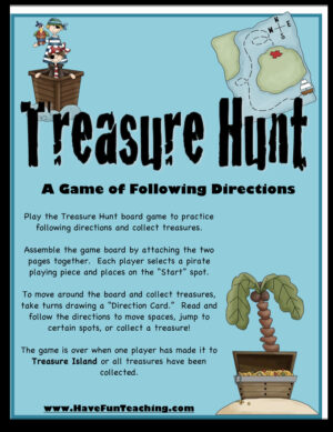 Treasure Hunt Directions Activity Board Game
